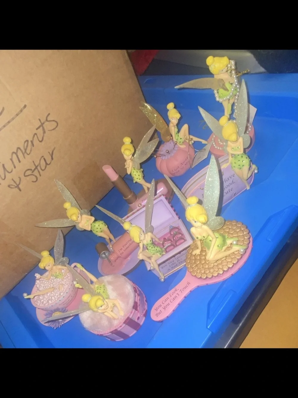 Disney Tinker Bell Figurine Set - Pink & Gold Accents lot